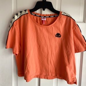 Orange/Salmon Cropped Kappa Tshirt Women’s size XL